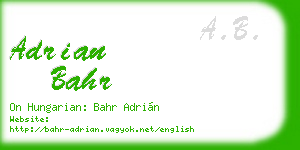adrian bahr business card
